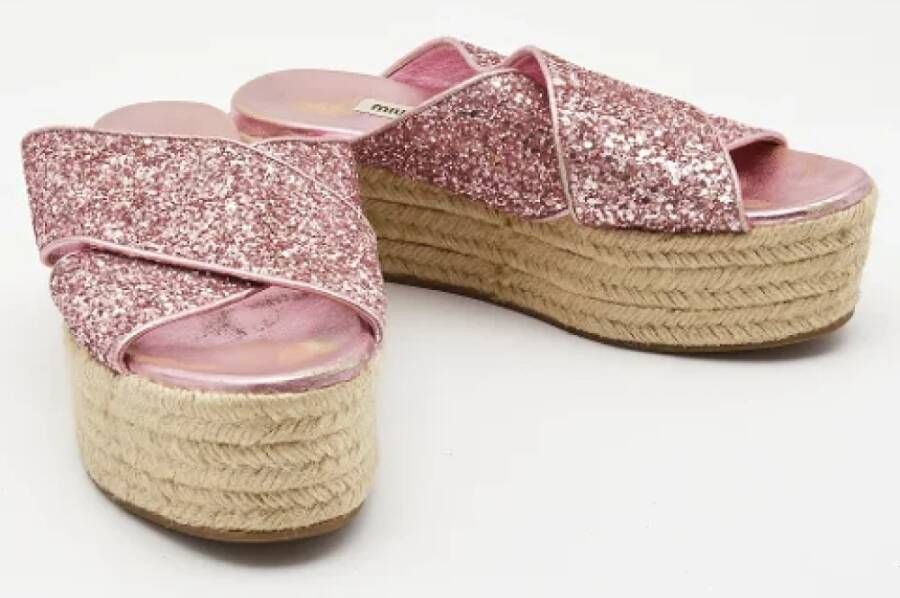 Miu Pre-owned Fabric sandals Pink Dames