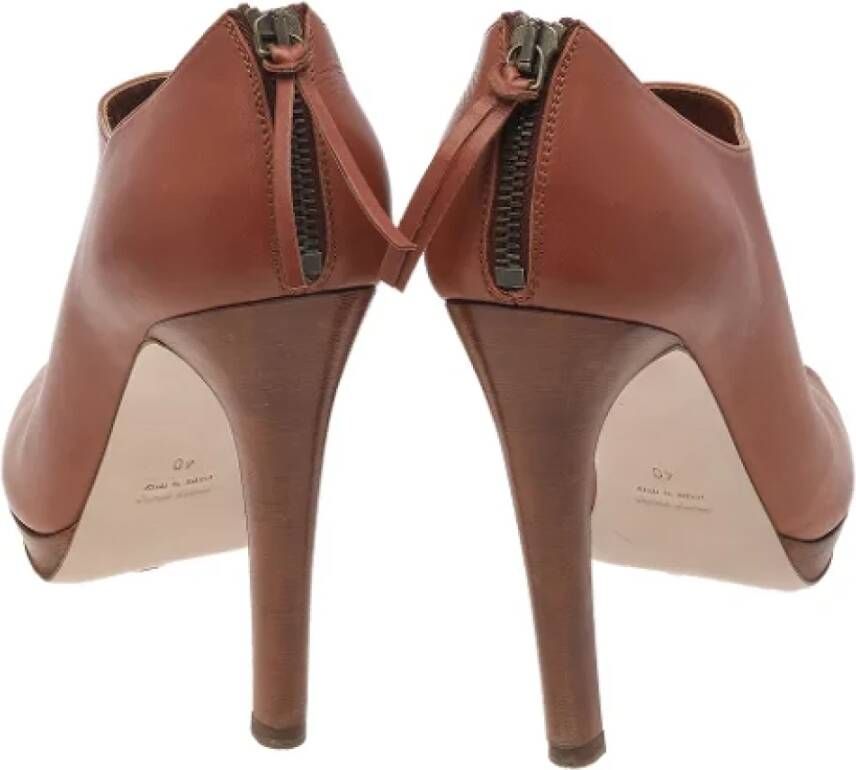 Miu Pre-owned Leather boots Beige Dames