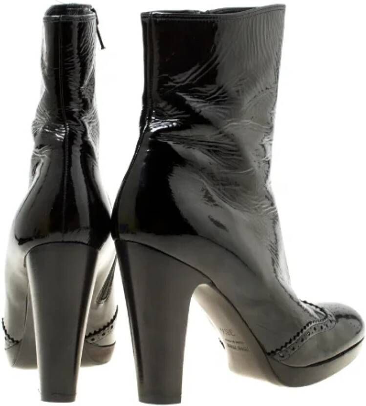 Miu Pre-owned Leather boots Black Dames