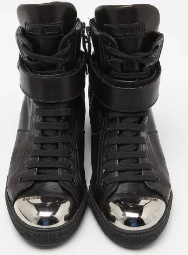 Miu Pre-owned Leather boots Black Dames