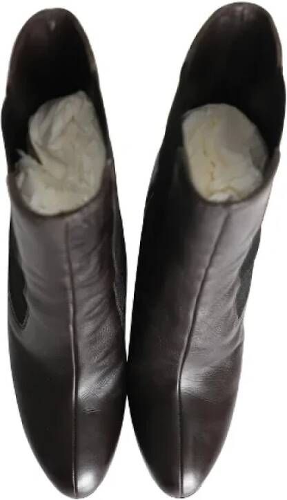 Miu Pre-owned Leather boots Brown Dames