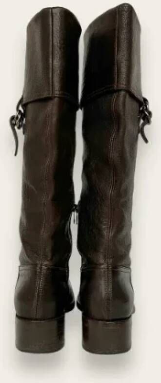 Miu Pre-owned Leather boots Brown Dames