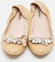Miu Pre-owned Leather flats Beige Dames - Thumbnail 3