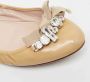 Miu Pre-owned Leather flats Beige Dames - Thumbnail 8