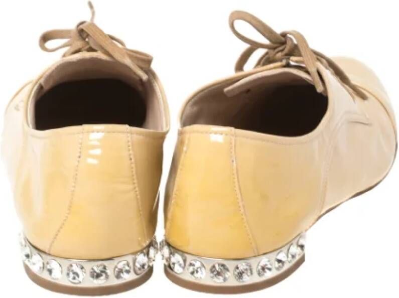 Miu Pre-owned Leather flats Beige Dames