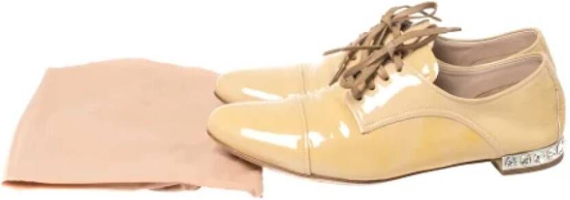 Miu Pre-owned Leather flats Beige Dames