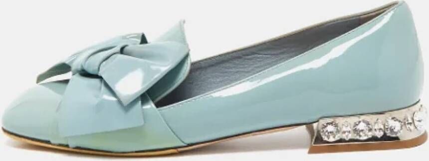 Miu Pre-owned Leather flats Blue Dames