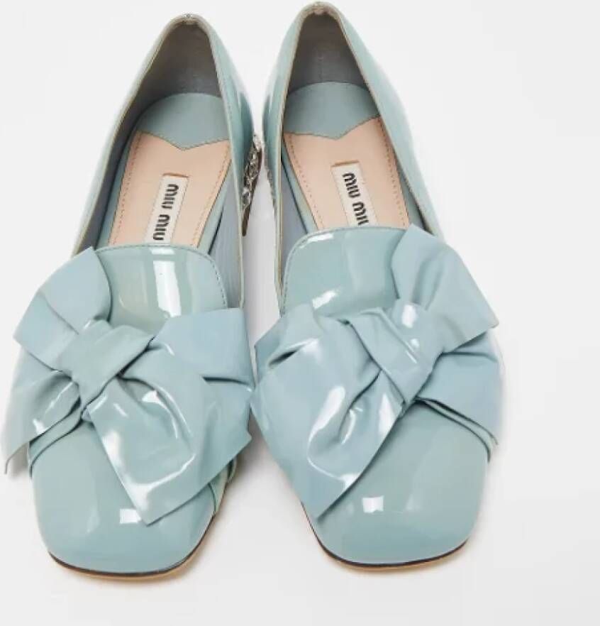 Miu Pre-owned Leather flats Blue Dames