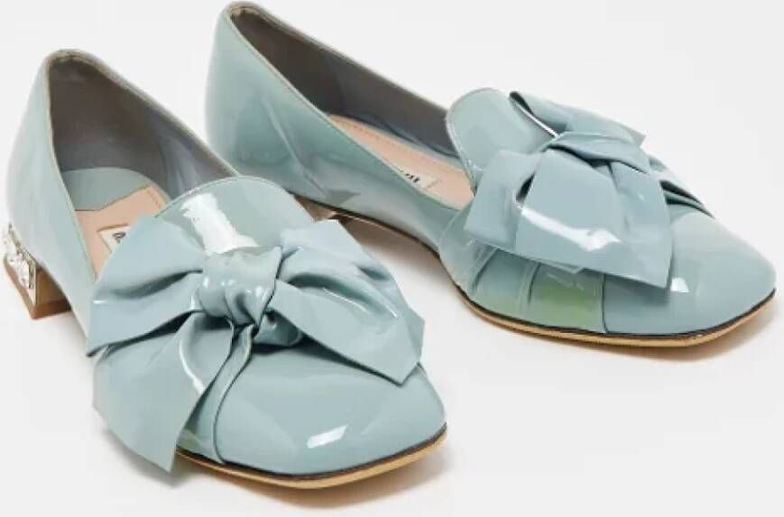 Miu Pre-owned Leather flats Blue Dames