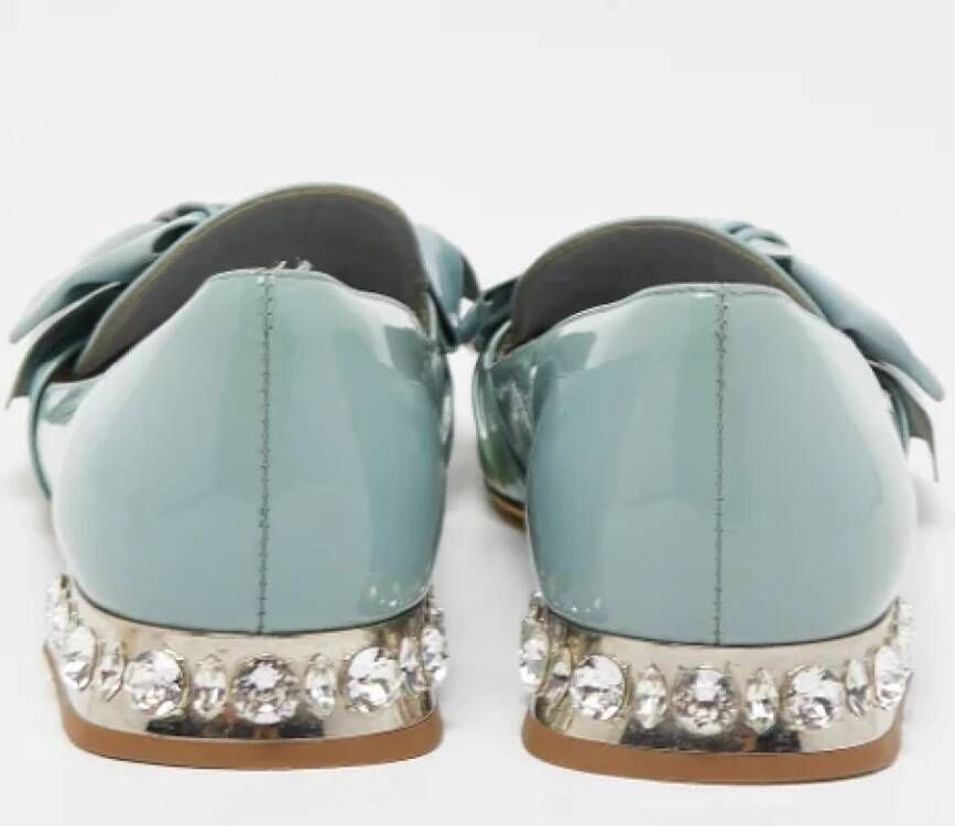 Miu Pre-owned Leather flats Blue Dames