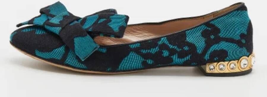 Miu Pre-owned Leather flats Blue Dames