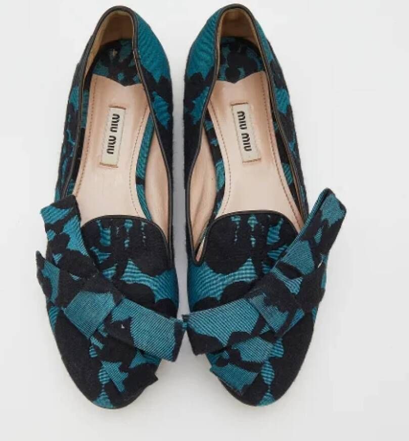 Miu Pre-owned Leather flats Blue Dames