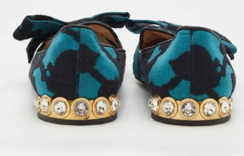 Miu Pre-owned Leather flats Blue Dames