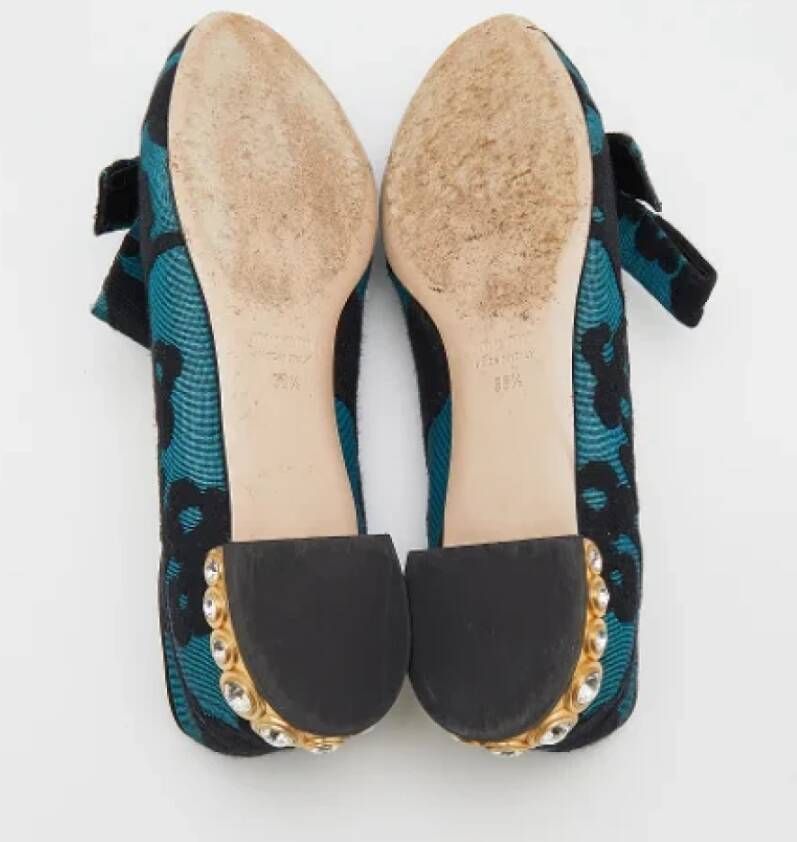 Miu Pre-owned Leather flats Blue Dames