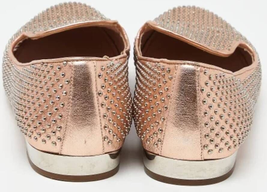 Miu Pre-owned Leather flats Gray Dames