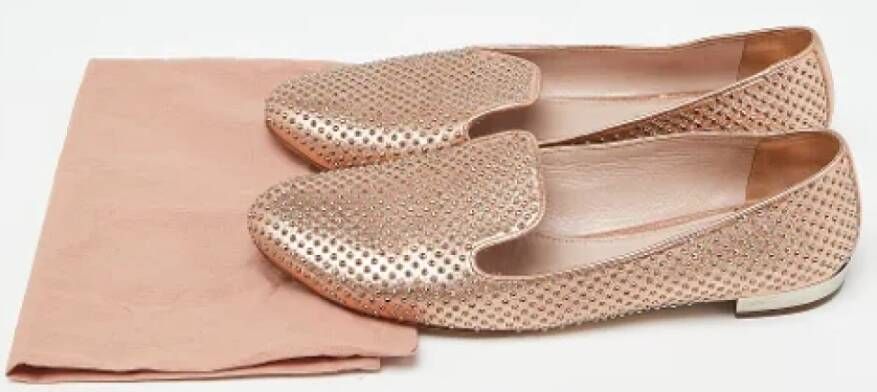 Miu Pre-owned Leather flats Gray Dames