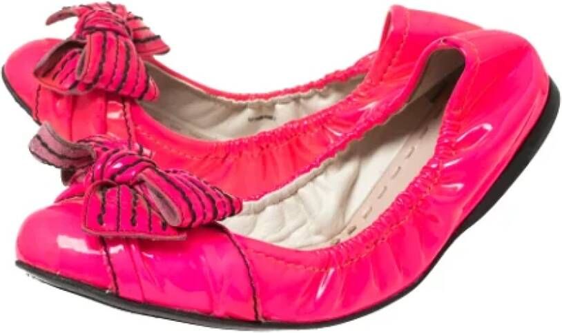 Miu Pre-owned Leather flats Pink Dames