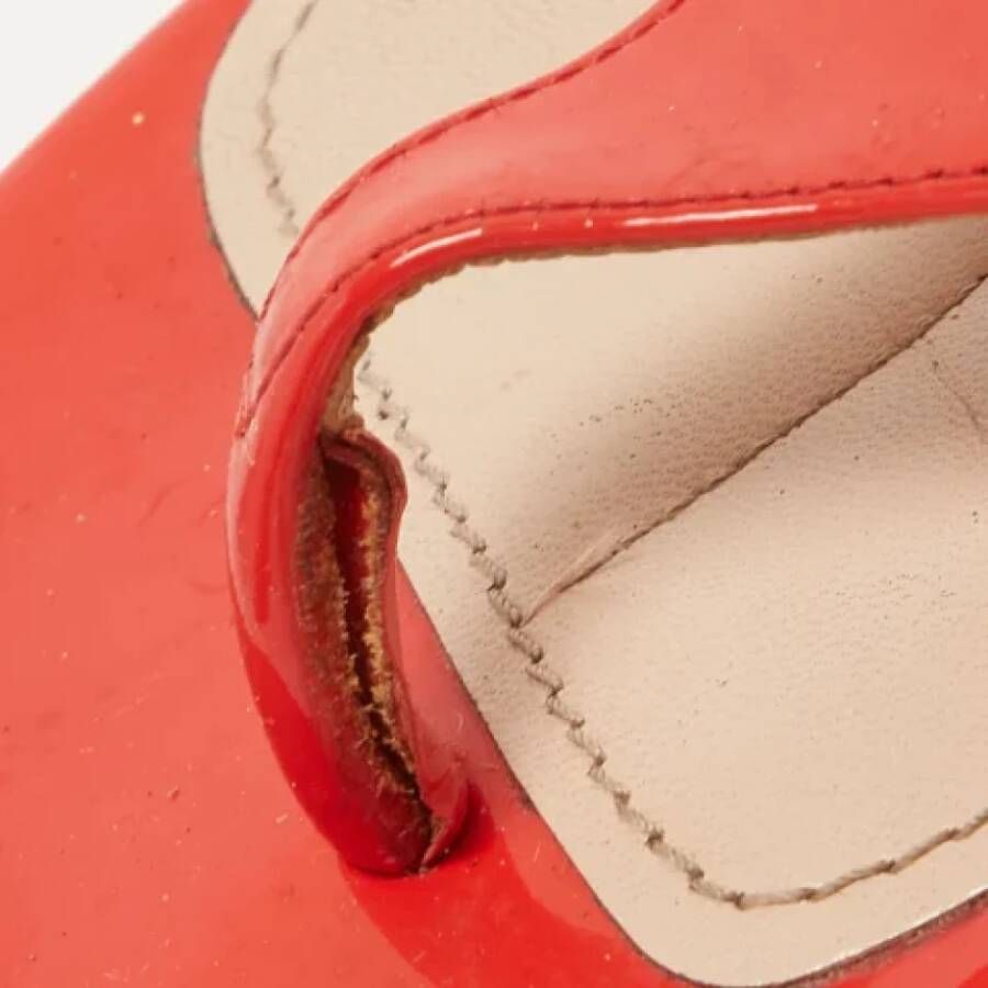 Miu Pre-owned Leather flats Red Dames