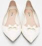 Miu Pre-owned Leather flats White Dames - Thumbnail 3
