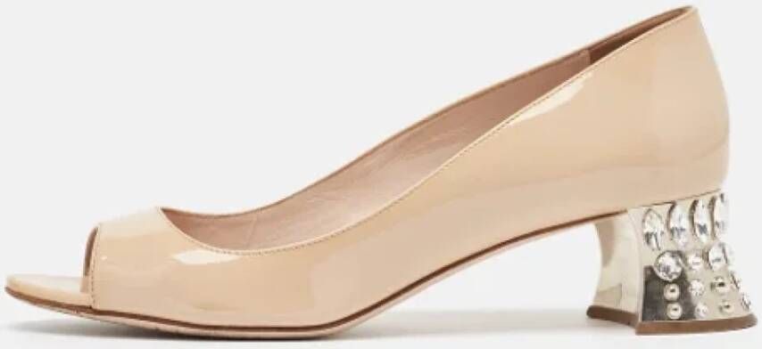 Miu Pre-owned Leather heels Beige Dames