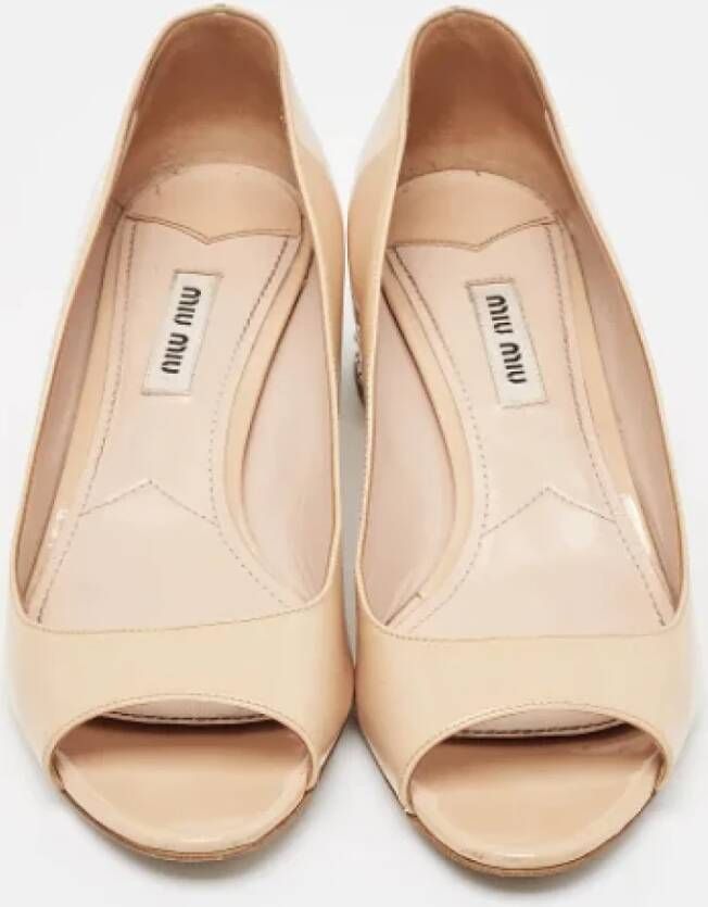 Miu Pre-owned Leather heels Beige Dames