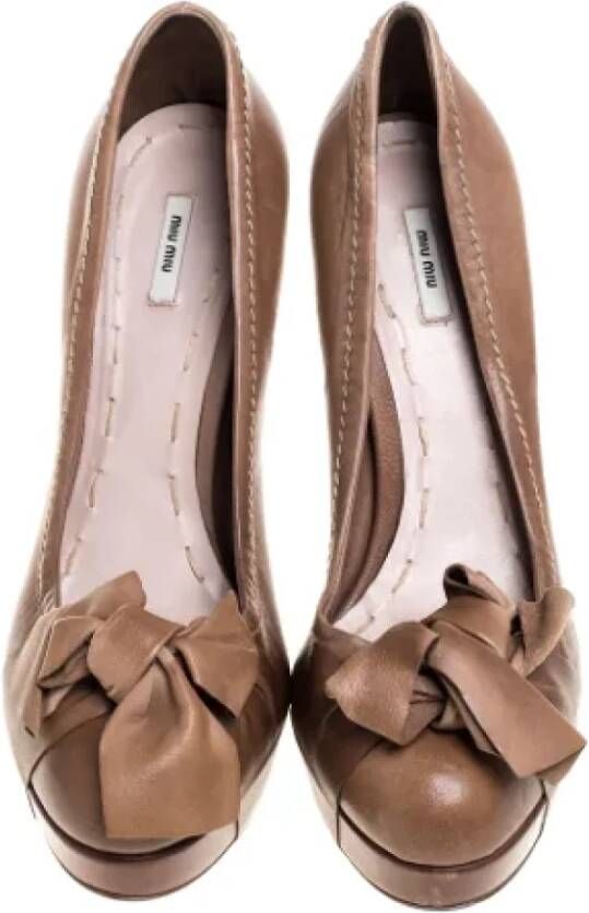 Miu Pre-owned Leather heels Brown Dames