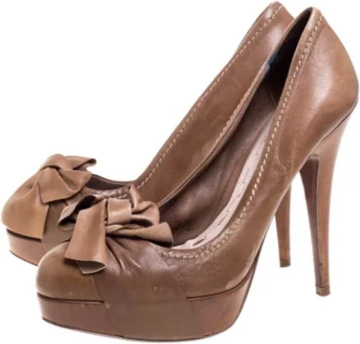 Miu Pre-owned Leather heels Brown Dames