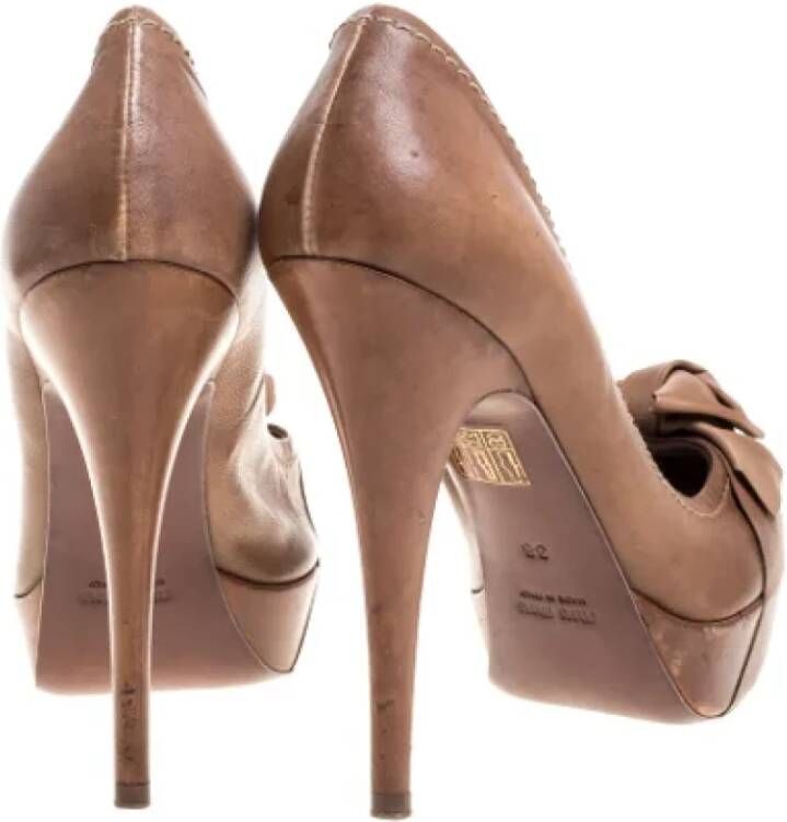 Miu Pre-owned Leather heels Brown Dames