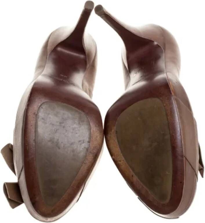 Miu Pre-owned Leather heels Brown Dames