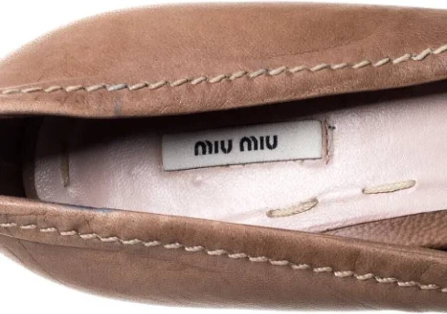 Miu Pre-owned Leather heels Brown Dames