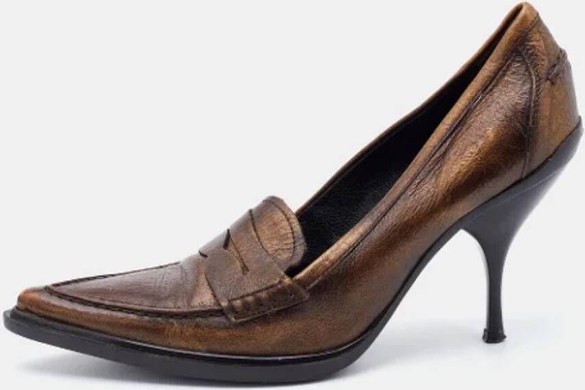 Miu Pre-owned Leather heels Brown Dames