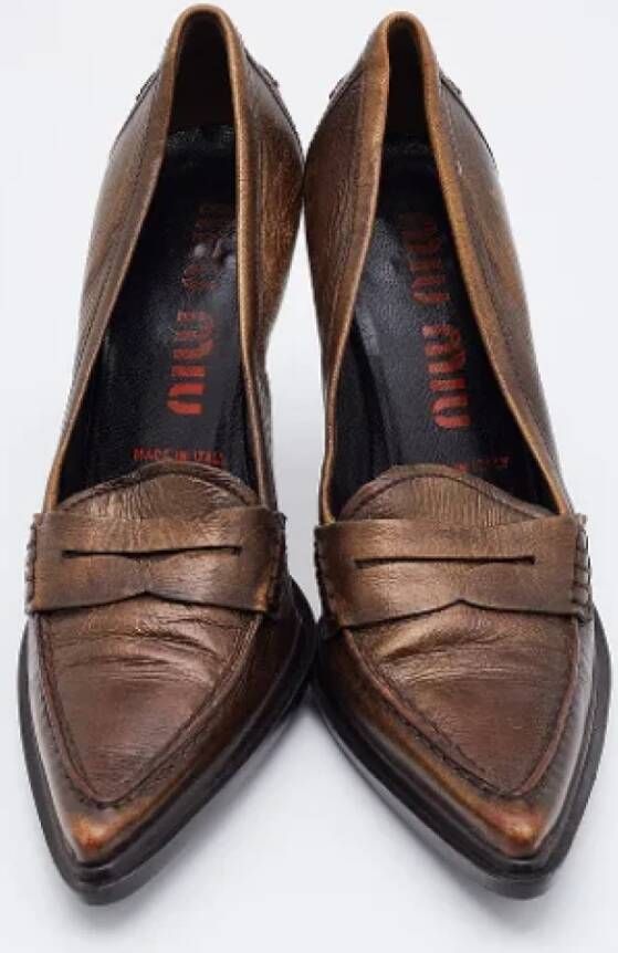 Miu Pre-owned Leather heels Brown Dames