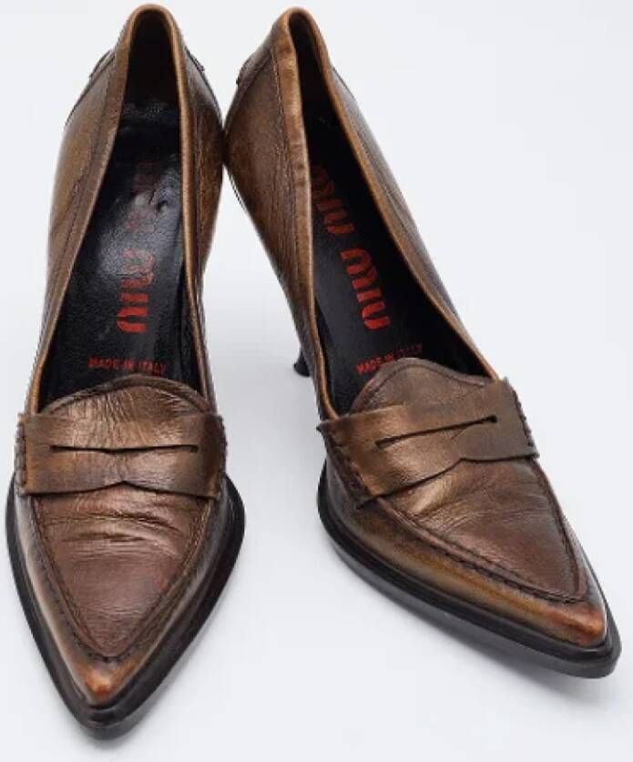 Miu Pre-owned Leather heels Brown Dames