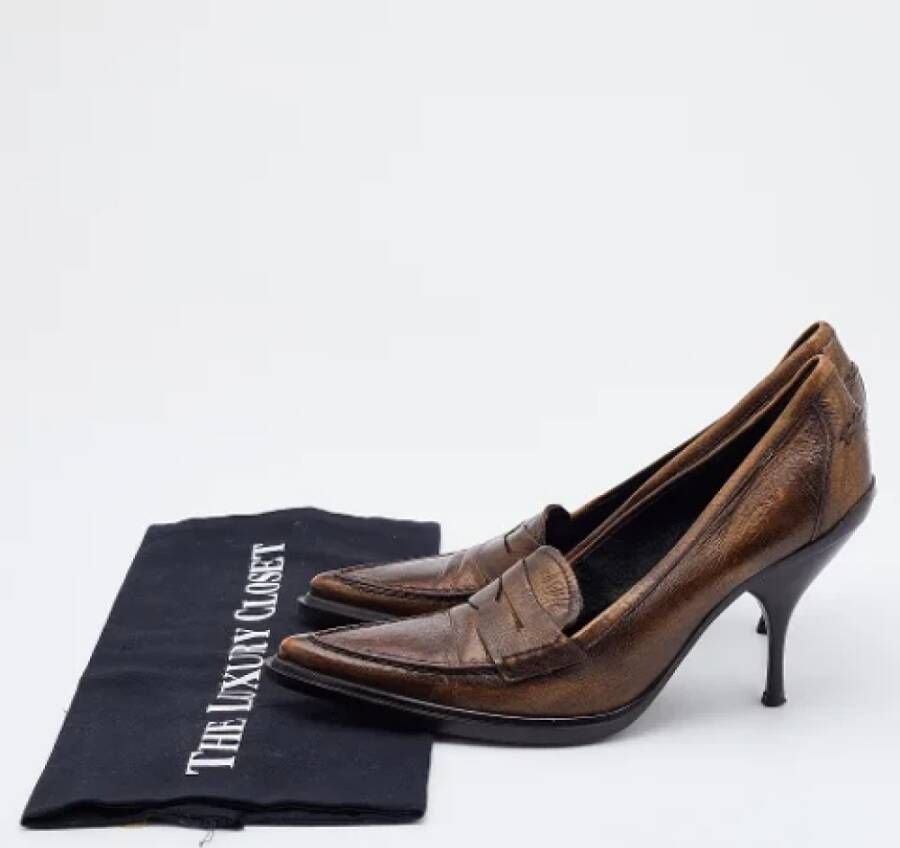 Miu Pre-owned Leather heels Brown Dames