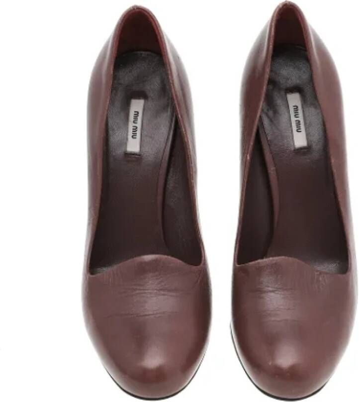 Miu Pre-owned Leather heels Brown Dames