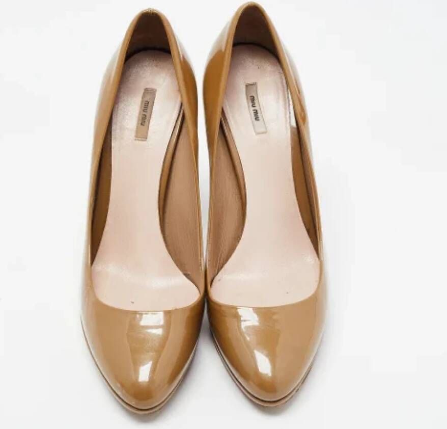 Miu Pre-owned Leather heels Brown Dames