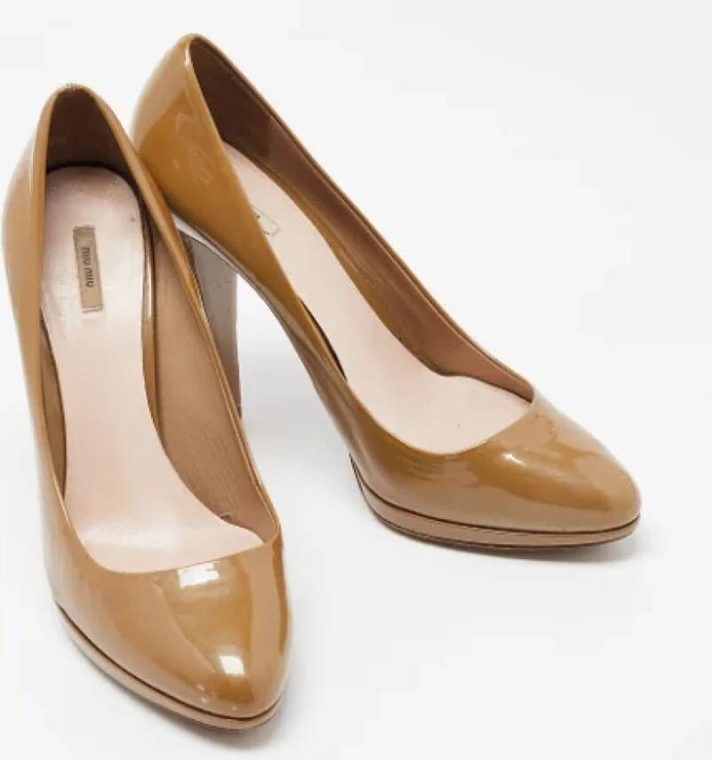 Miu Pre-owned Leather heels Brown Dames