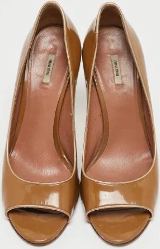 Miu Pre-owned Leather heels Brown Dames