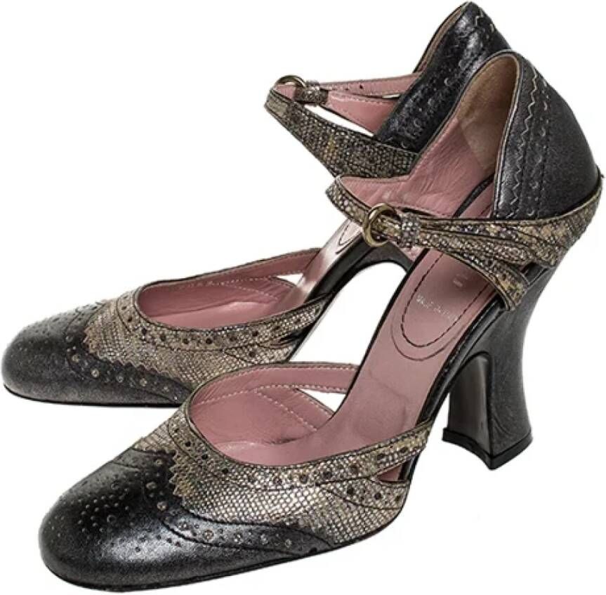 Miu Pre-owned Leather heels Gray Dames