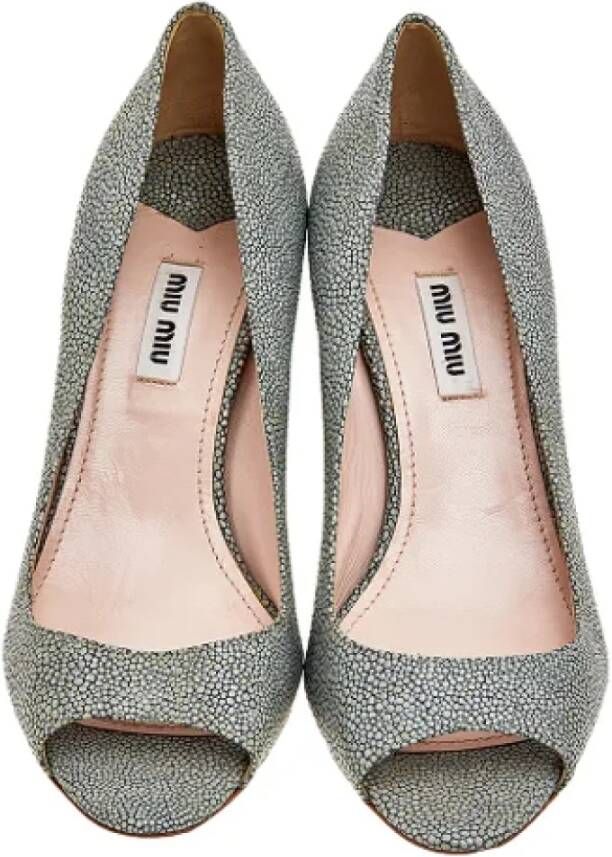 Miu Pre-owned Leather heels Gray Dames