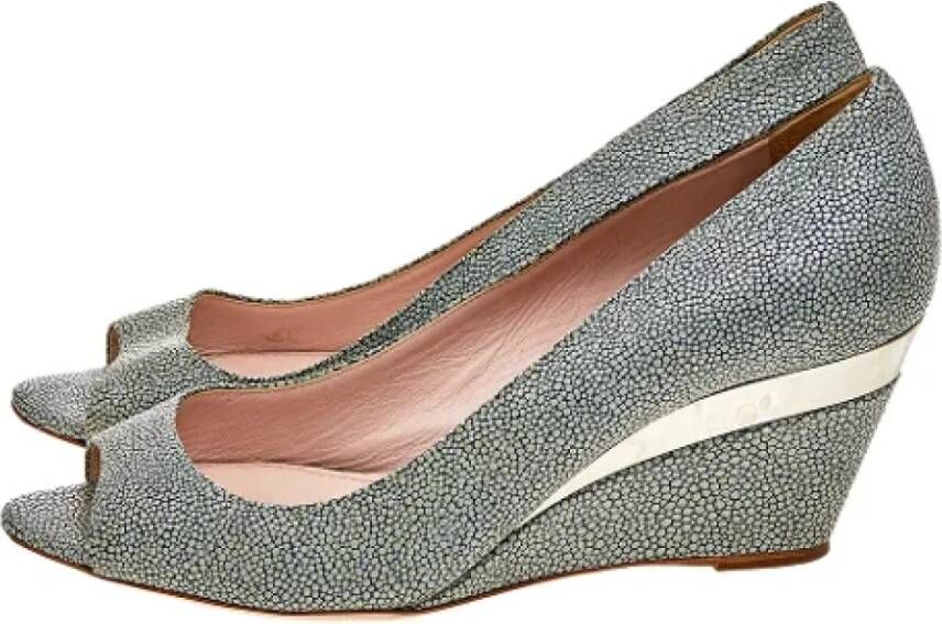 Miu Pre-owned Leather heels Gray Dames