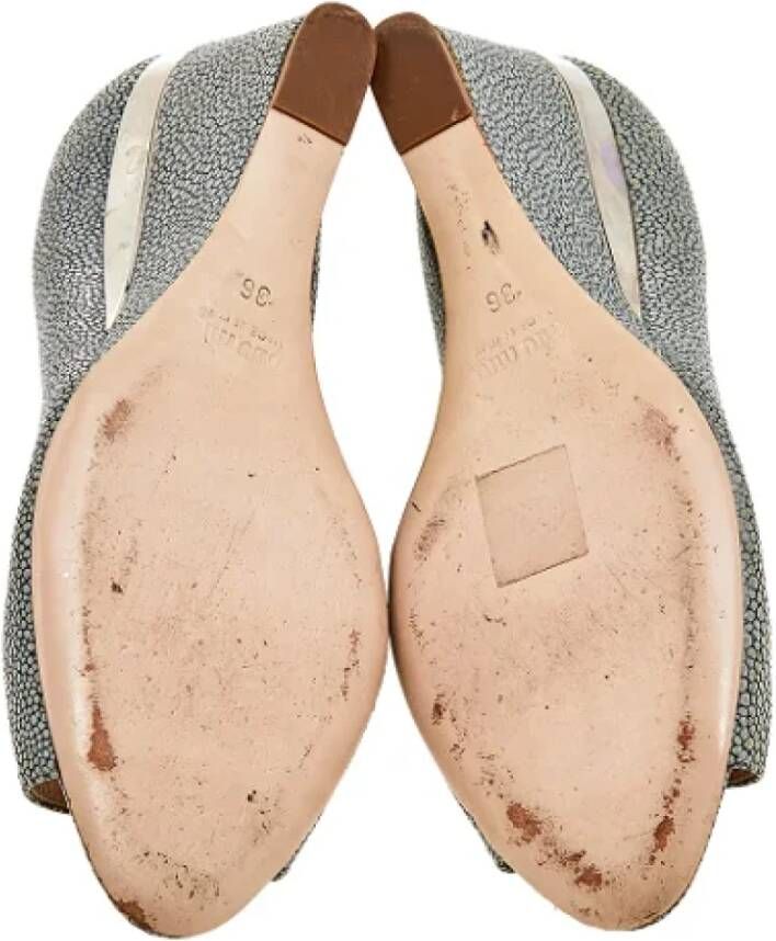 Miu Pre-owned Leather heels Gray Dames