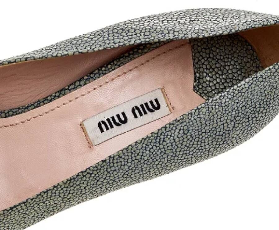 Miu Pre-owned Leather heels Gray Dames