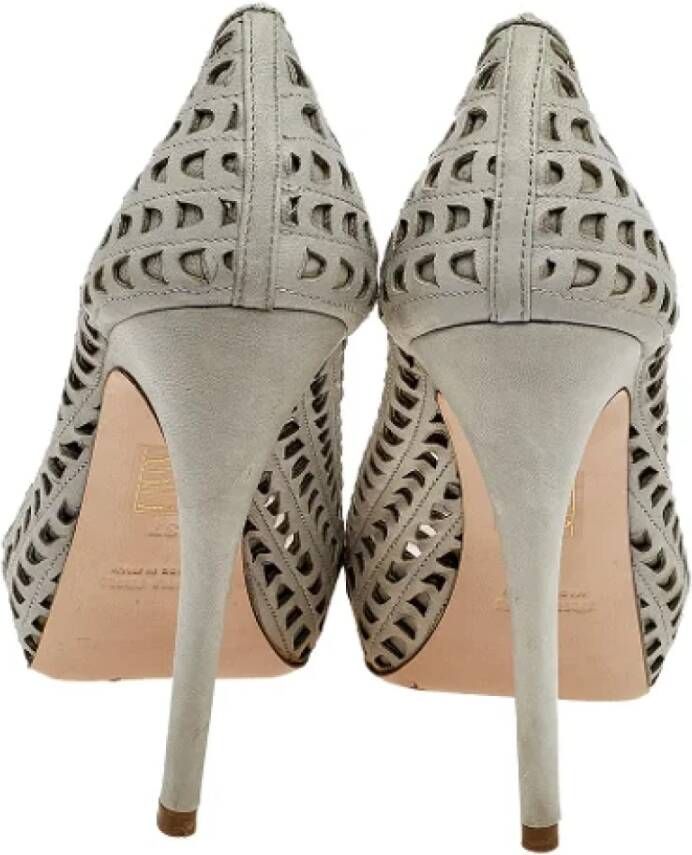 Miu Pre-owned Leather heels Gray Dames