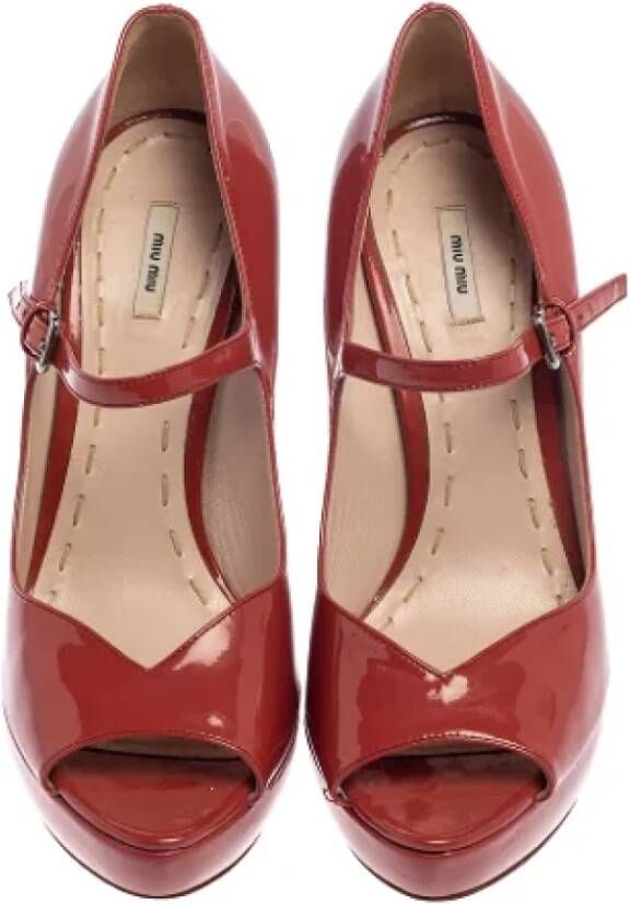 Miu Pre-owned Leather heels Red Dames