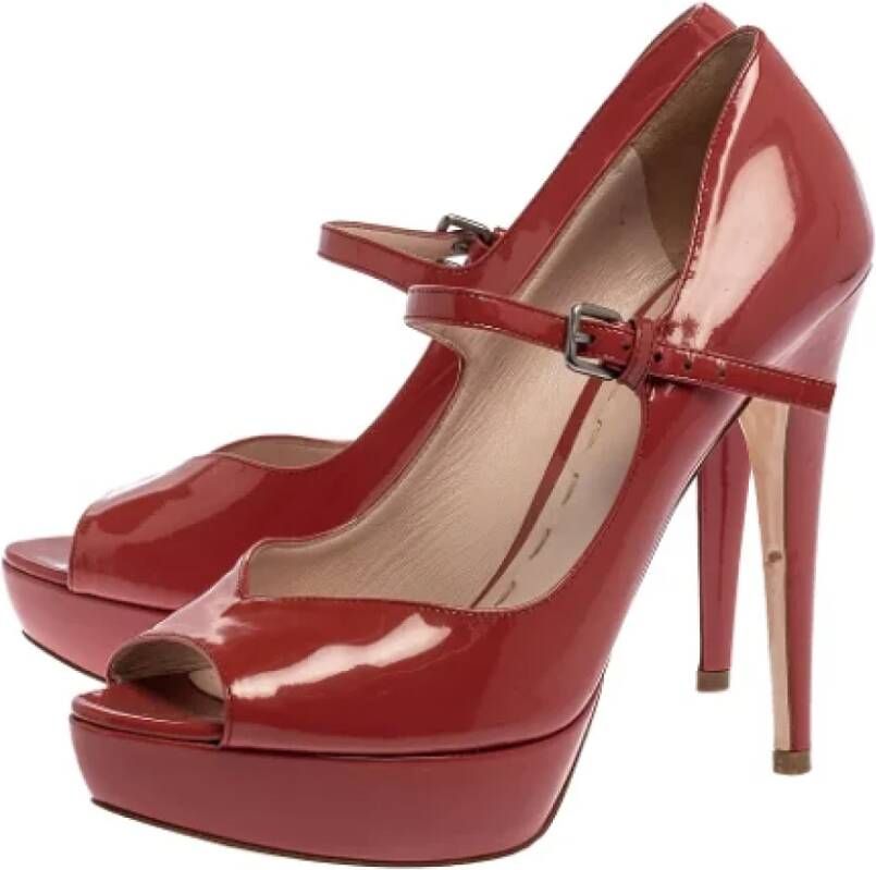 Miu Pre-owned Leather heels Red Dames