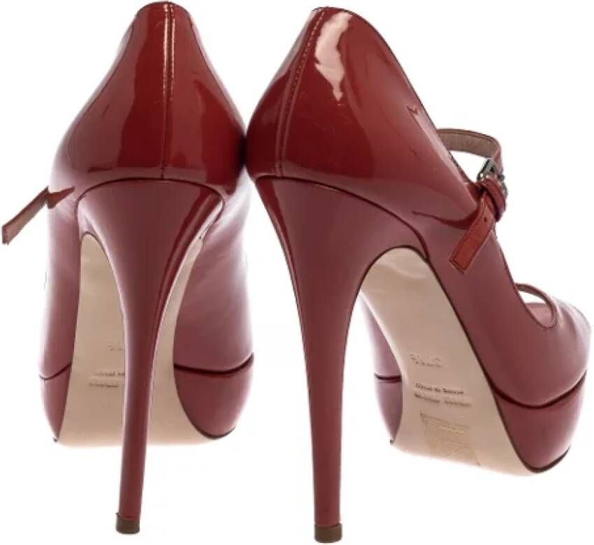 Miu Pre-owned Leather heels Red Dames