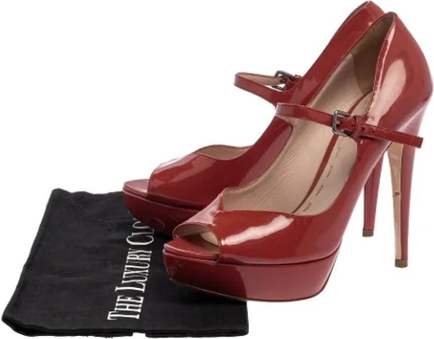 Miu Pre-owned Leather heels Red Dames