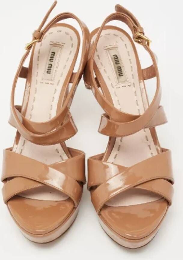 Miu Pre-owned Leather sandals Beige Dames