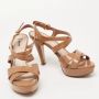 Miu Pre-owned Leather sandals Beige Dames - Thumbnail 4